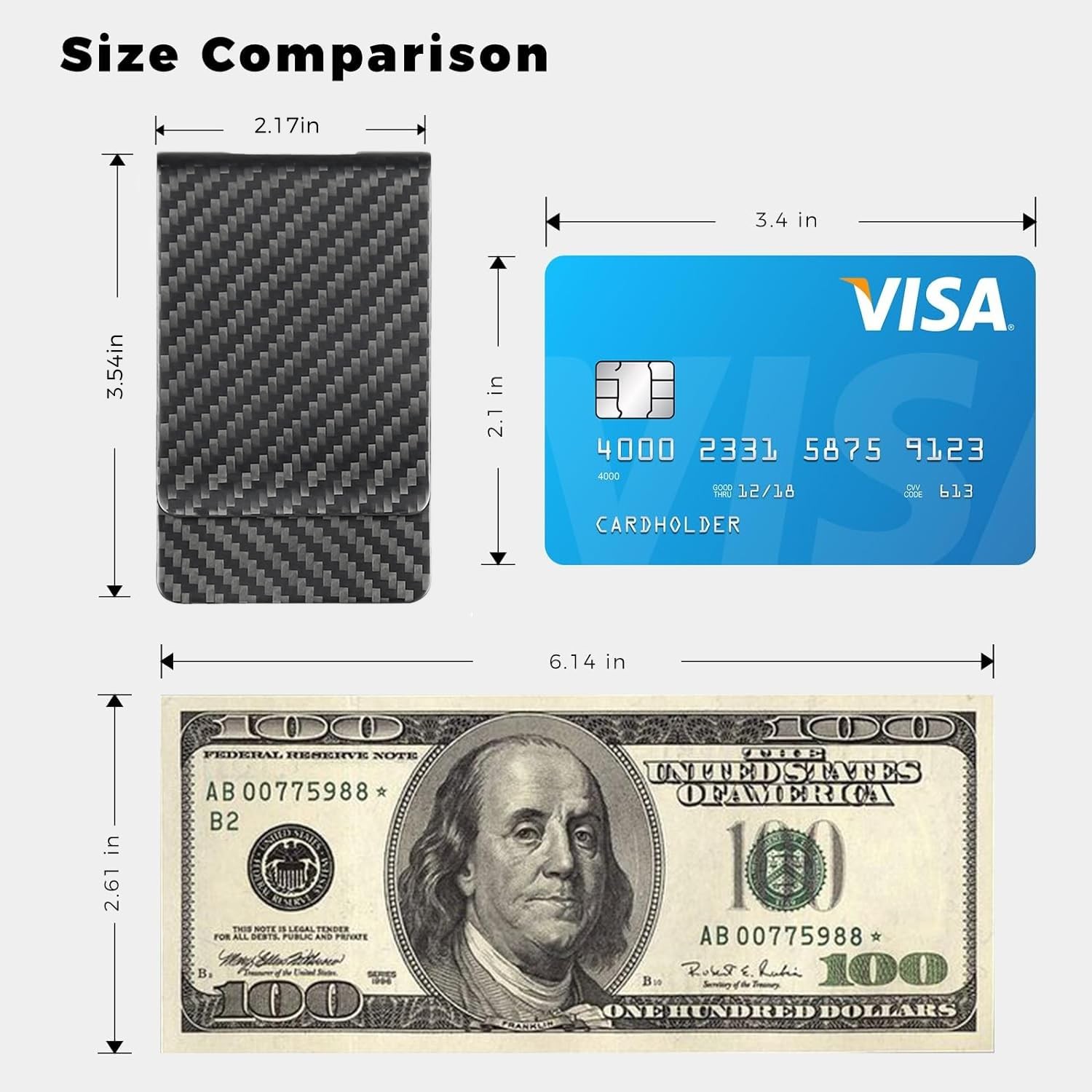 MONOCARBON Carbon-Fiber-Wallet for men and Mens Credit Cards matte black