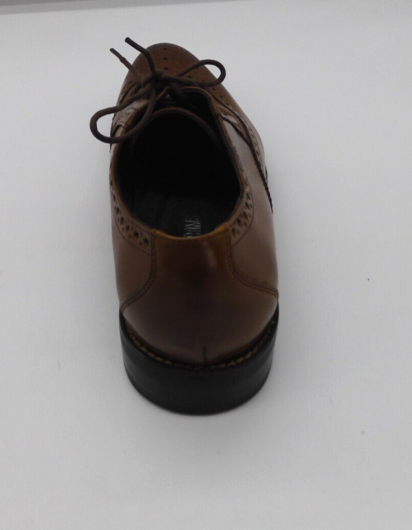 STACY ADAMS Cognac Garrison Wingtip Brogue Oxford Leather Dress Shoe Mens 8.5 M