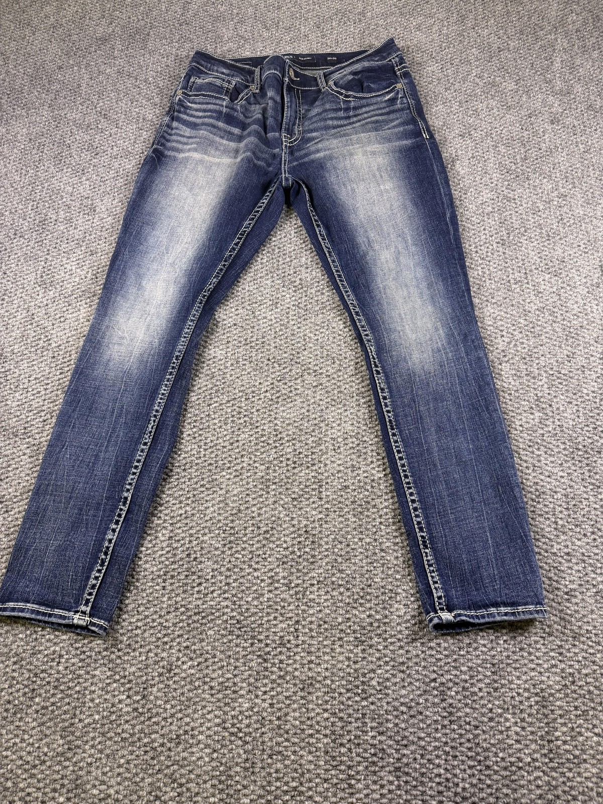 BKE Alec Skinny Jeans Mens 34×30 Blue Med Wash Slim Distressed Denim Pants