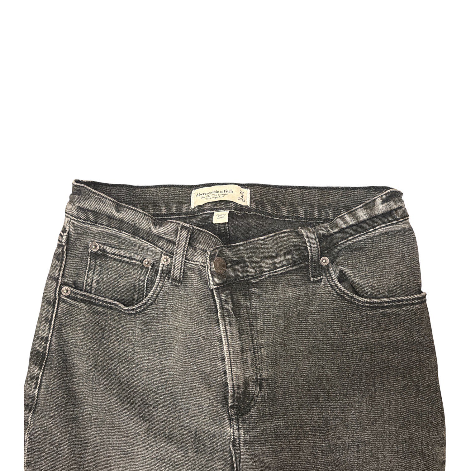 Abercrombie Curve Love 90s Slim Straight Ultra HighRise Crossover Jeans, 27/4