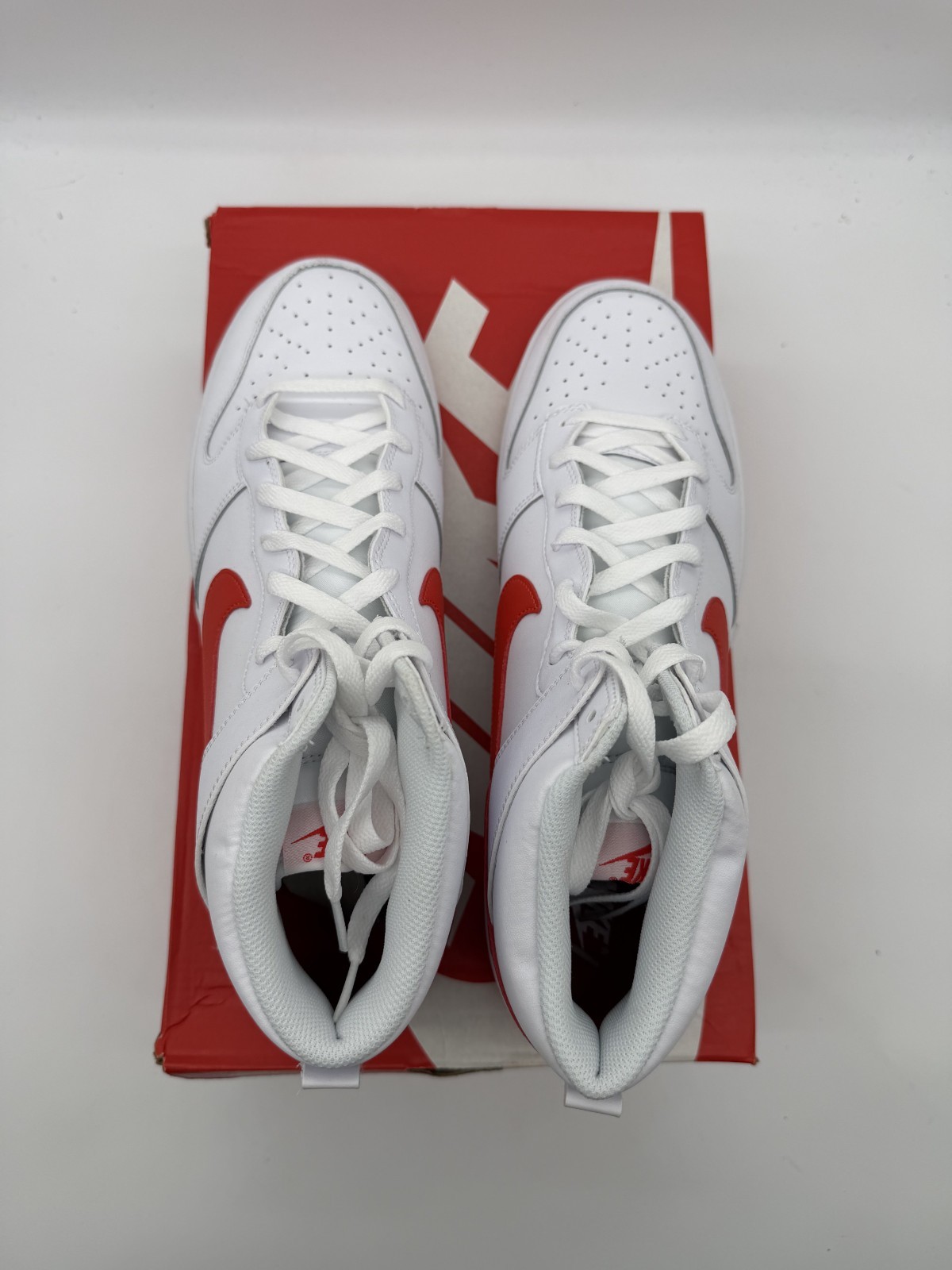 Size 14 – Nike Dunk High White Picante Red (Brand New)