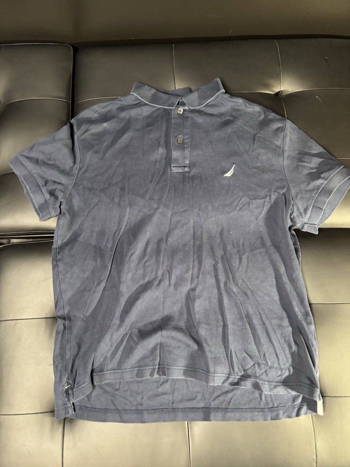 Nautica Slim Fit Navy Blue Short Sleeve Polo Shirt -Men’s Size M-