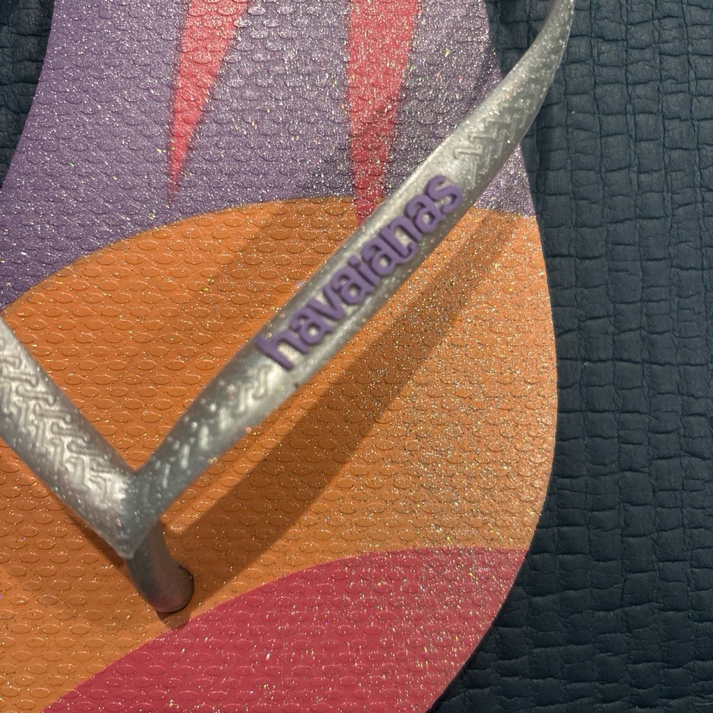 Havaianas Glitter Colorblock Flip Flop Sandals Purple Orange Pink Women’s 10