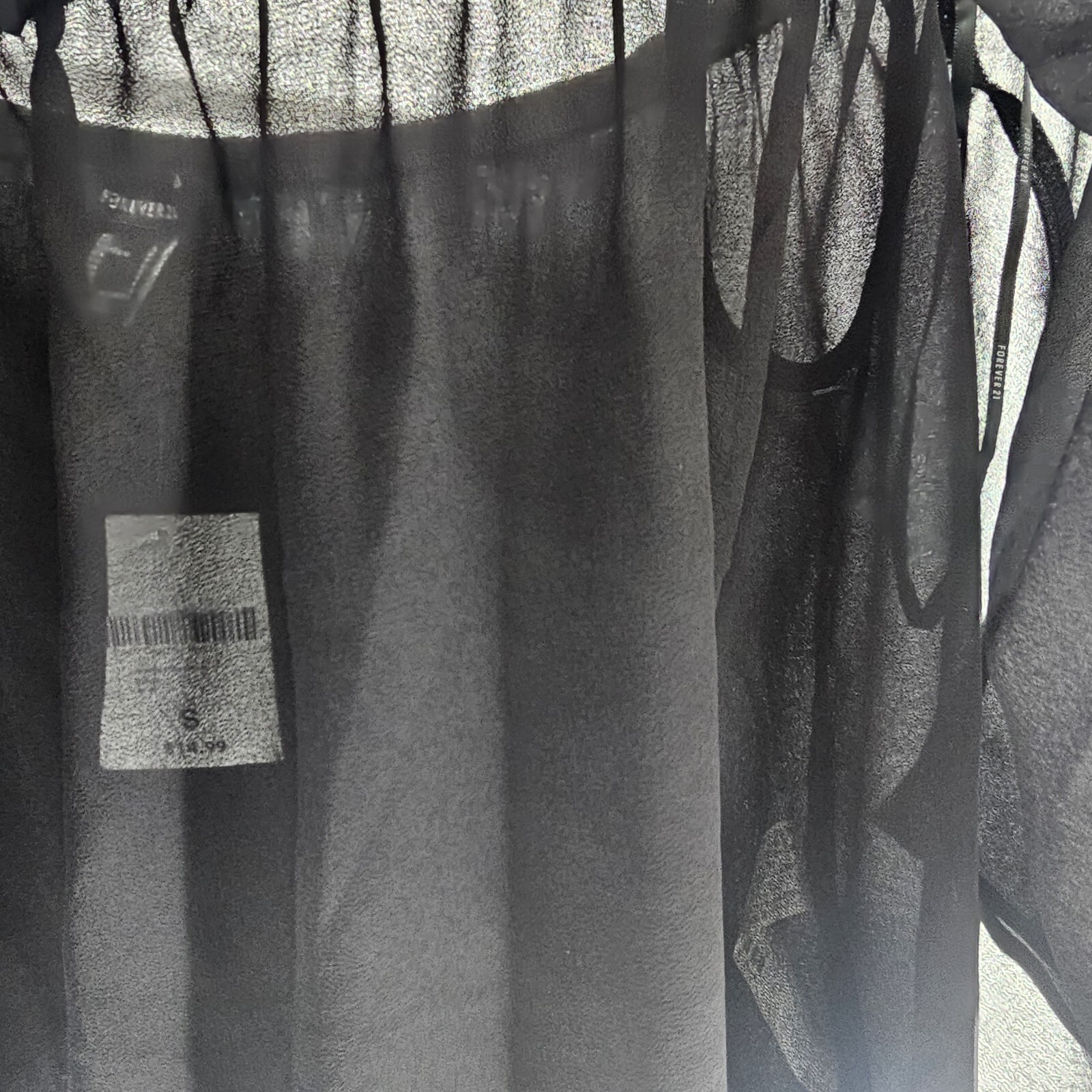 Womens Forever 21 Black Semi Sheer Top Size S NWT