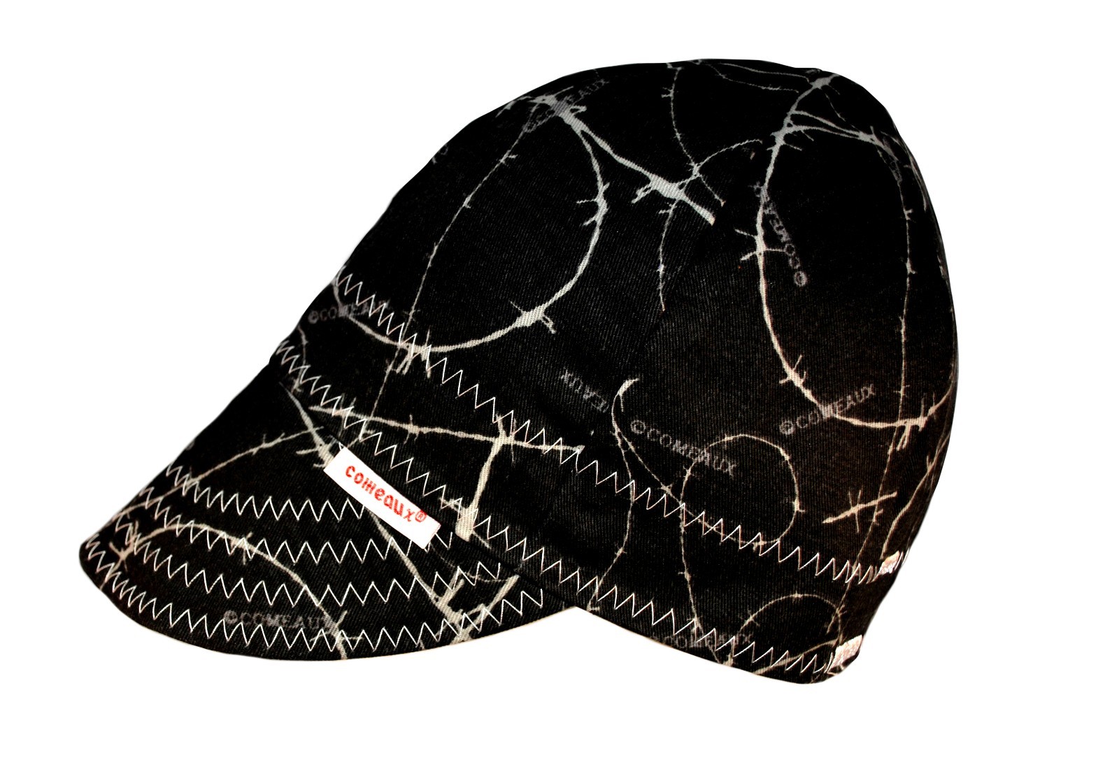 NWT Comeaux Caps Welding Welders Hat Pipe Fitter Black Barbed Barb Wire