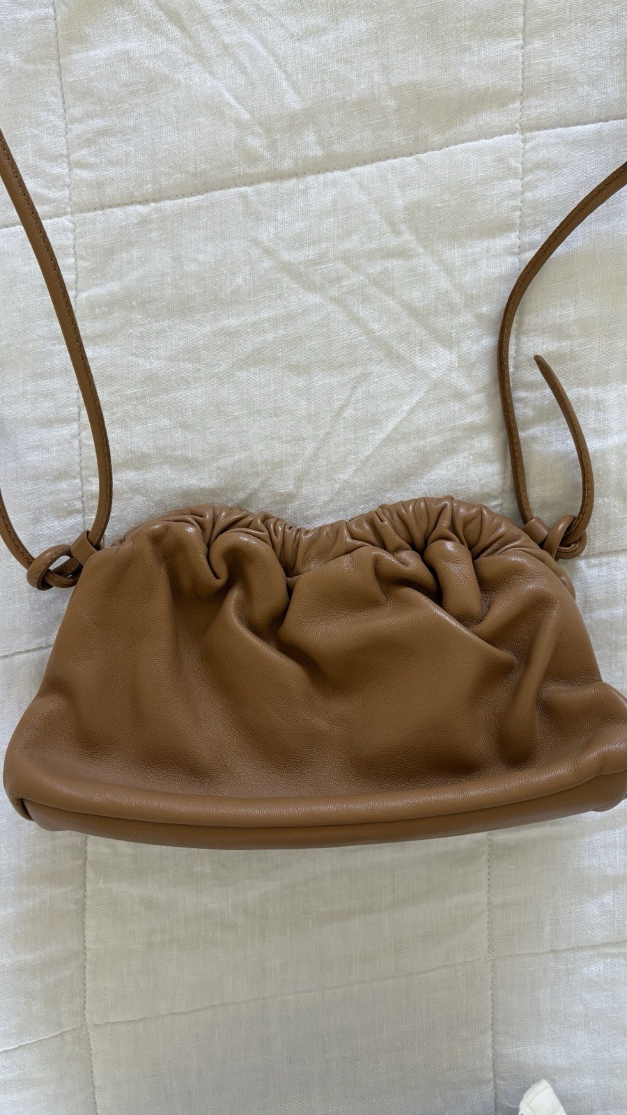 Mansur Gavriel Mini Cloud Clutch Caramel