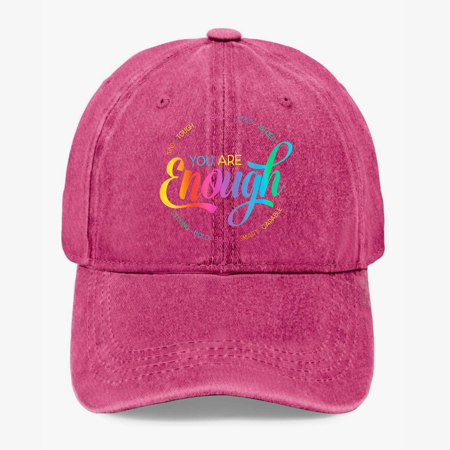 You Are Enough Hat Inspirational Positive Quote Washed Cap Gift for Women