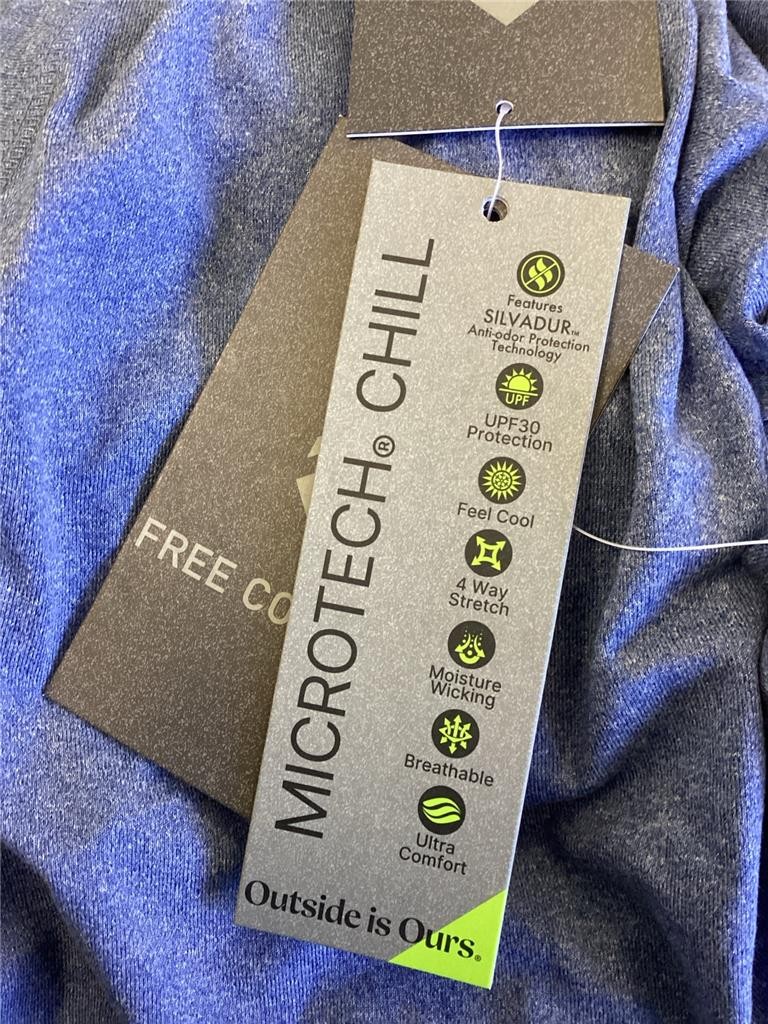 + Free Country MICROTECH CHILL Womens Chambray Short Sleeve Size XL NEW