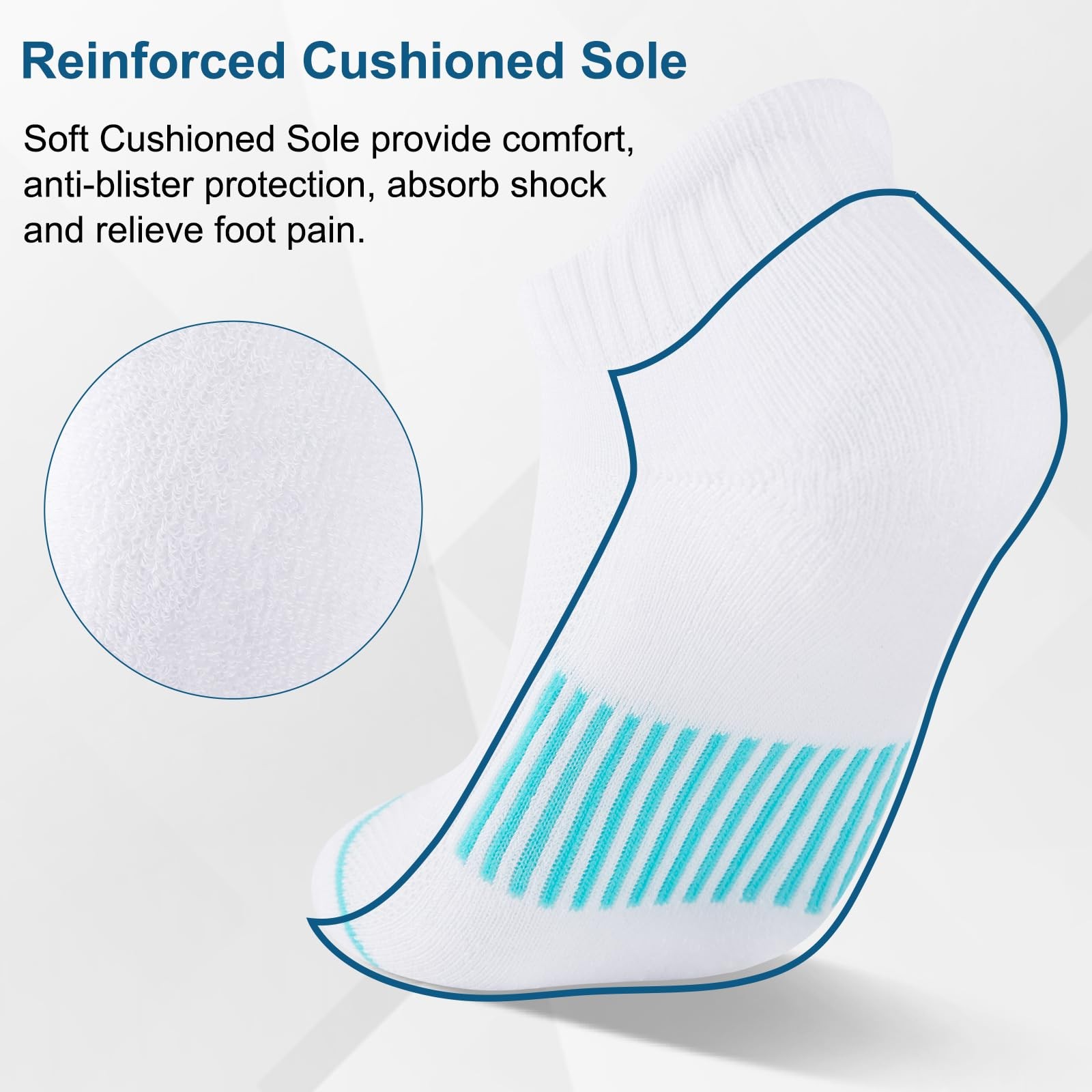 7 Pairs Womens Ankle Socks Athletic Cushioned Anti-Blister Running Low Cut So.