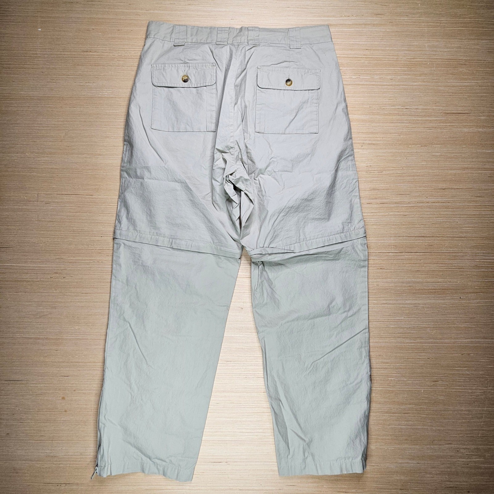 Orvis Convertible Cargo Pants Mens 34×27.5 Gray Zip Off Hiking Outdoor Fishing