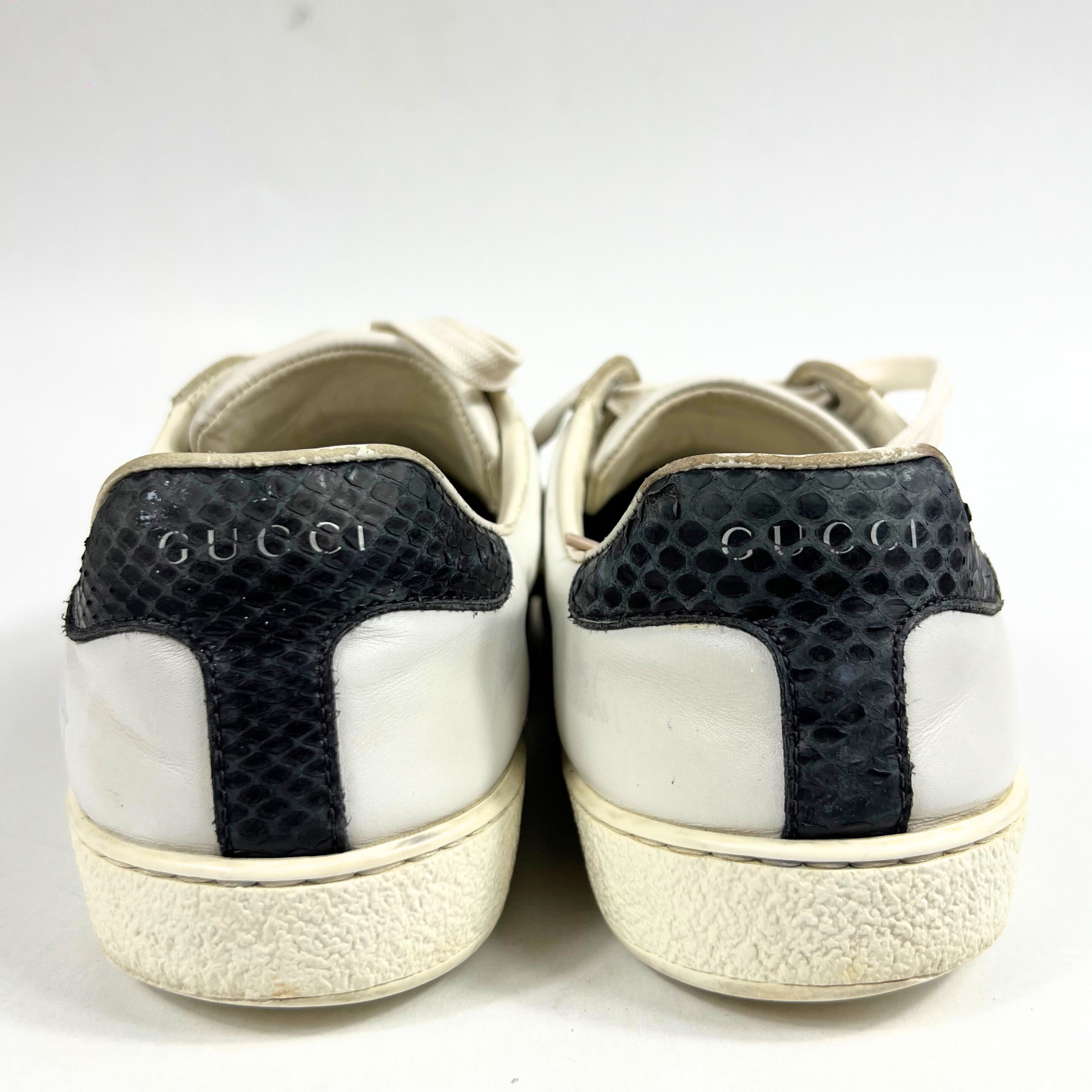 Gucci Ace Web Stripe Sneakers Men’s Size 6 White Leather Low Top Trainers Shoes