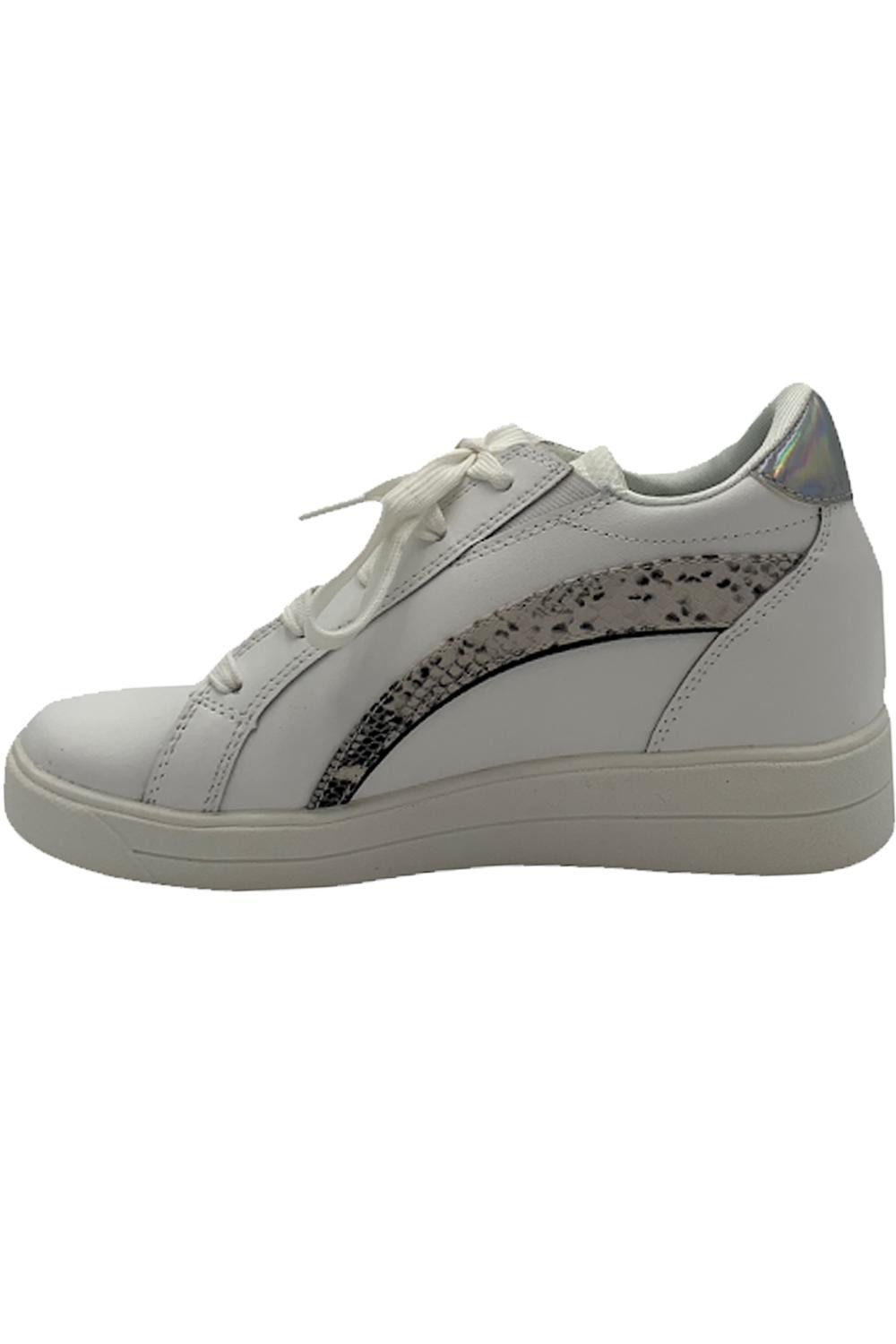 Ryka Leather Lace-Up Sneakers with Animal Accent Viv Brilliant White