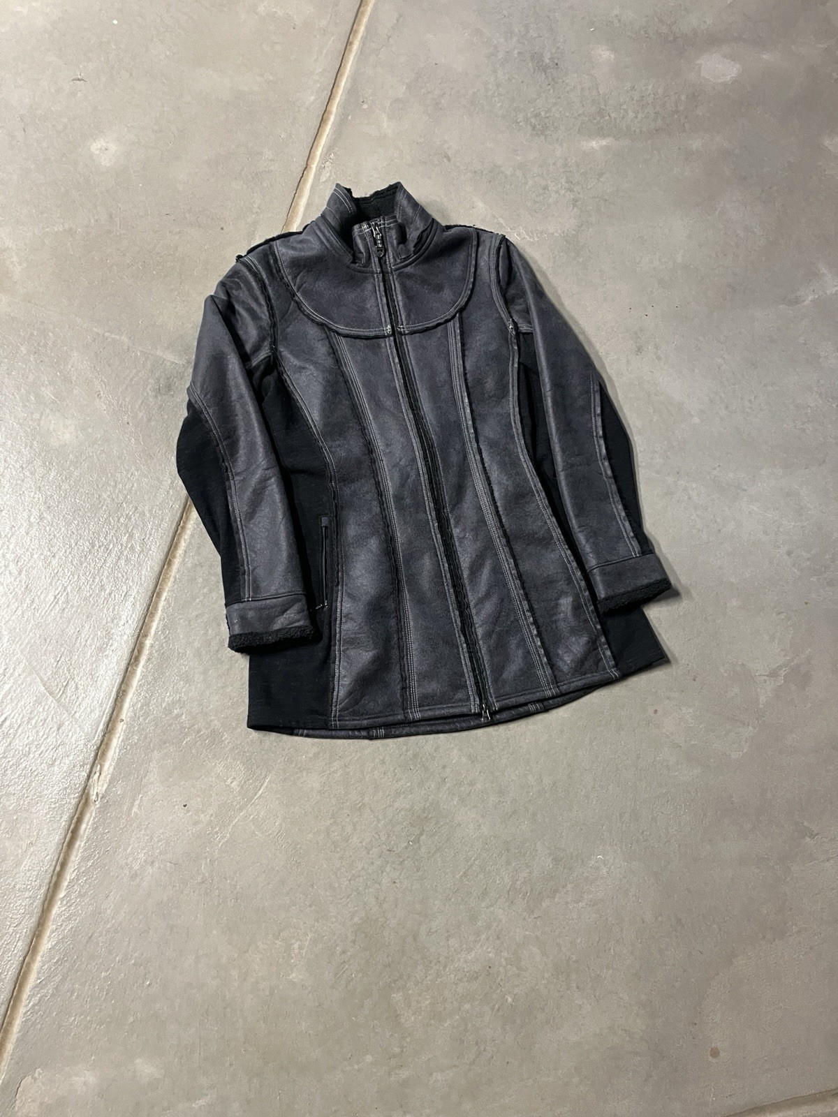 Women’s black kuhl Dani Sherpa trench coat Fleece Lined Size XL
