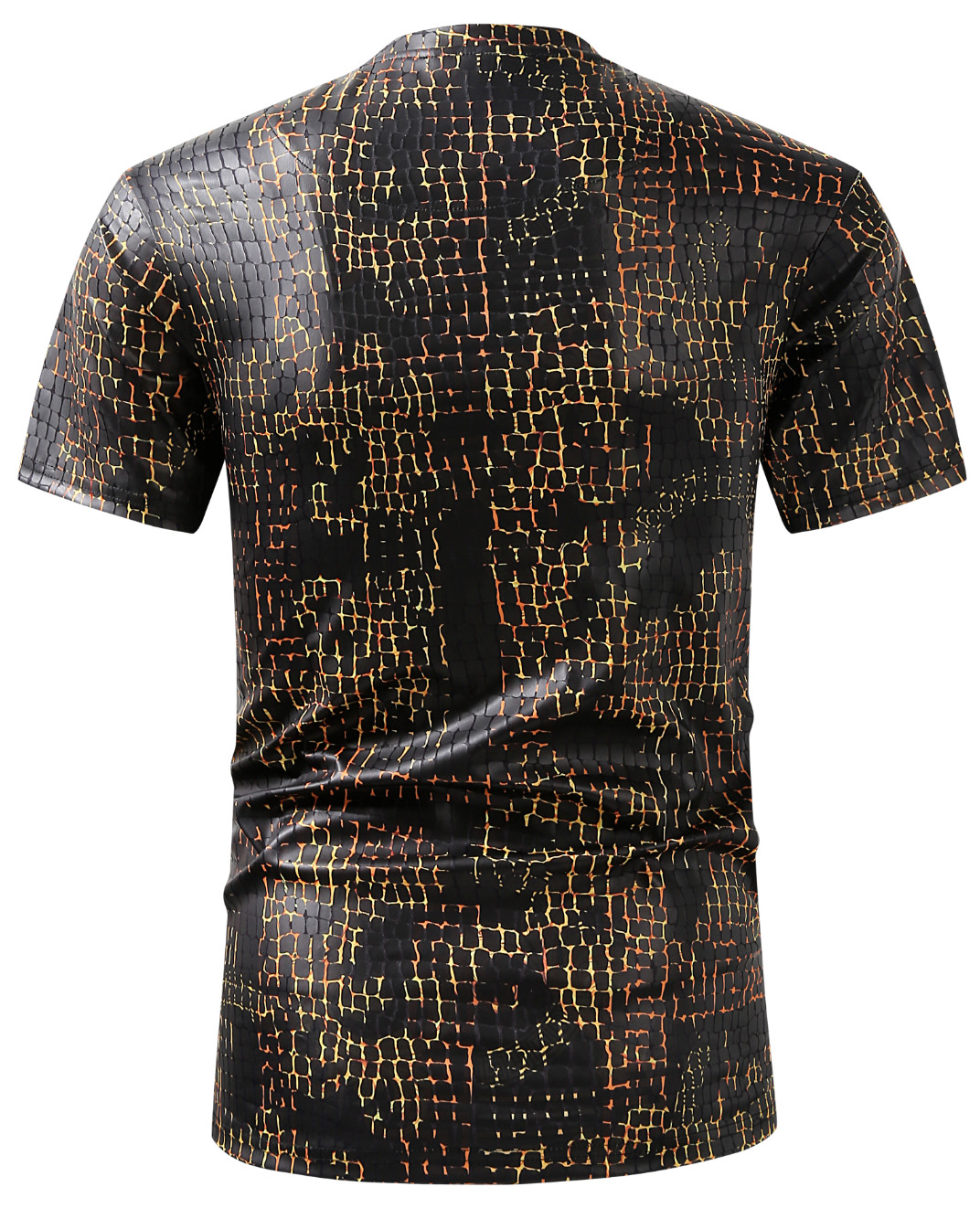 MENS PREMIERE Casual SLIM FIT SHORT SLEEVE SHIRT BLACK GOLD REPTILE NEW NWT 201B