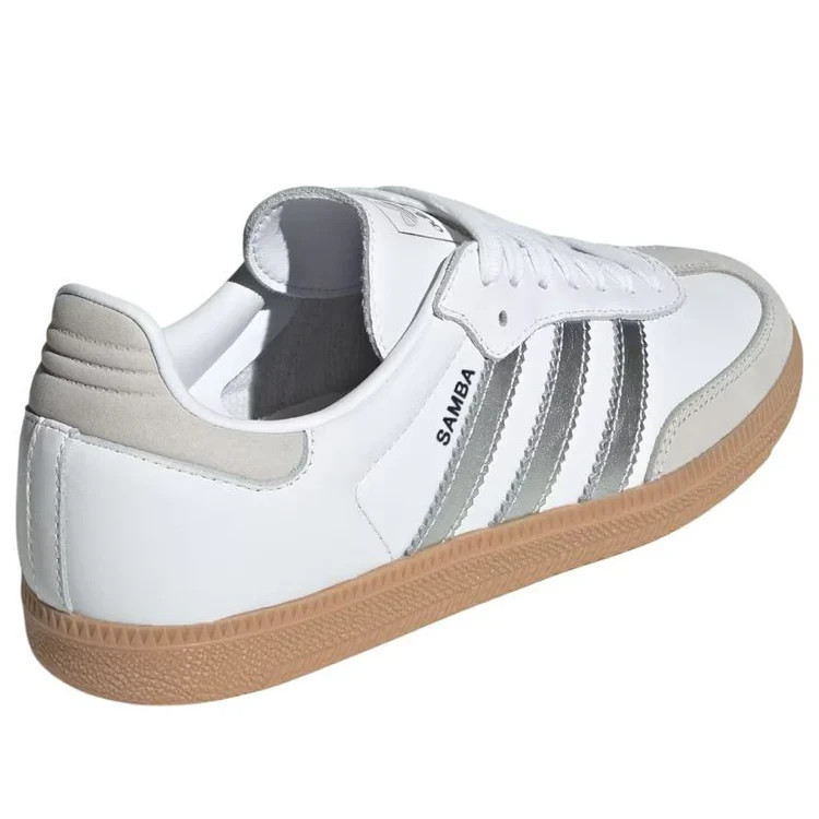 NWOB Size 6 WOMENS – adidas Samba OG White Silver Metallic Grey JI2725