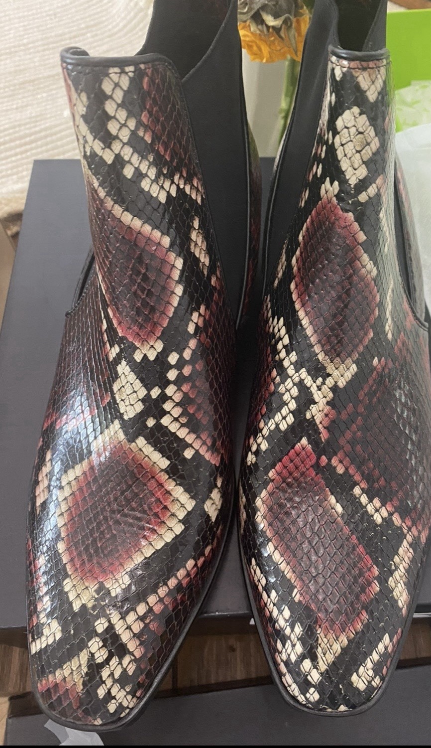 Naturalizer Hailey Women’s Ankle Bootie US 9 M Leather Snake Print Platform