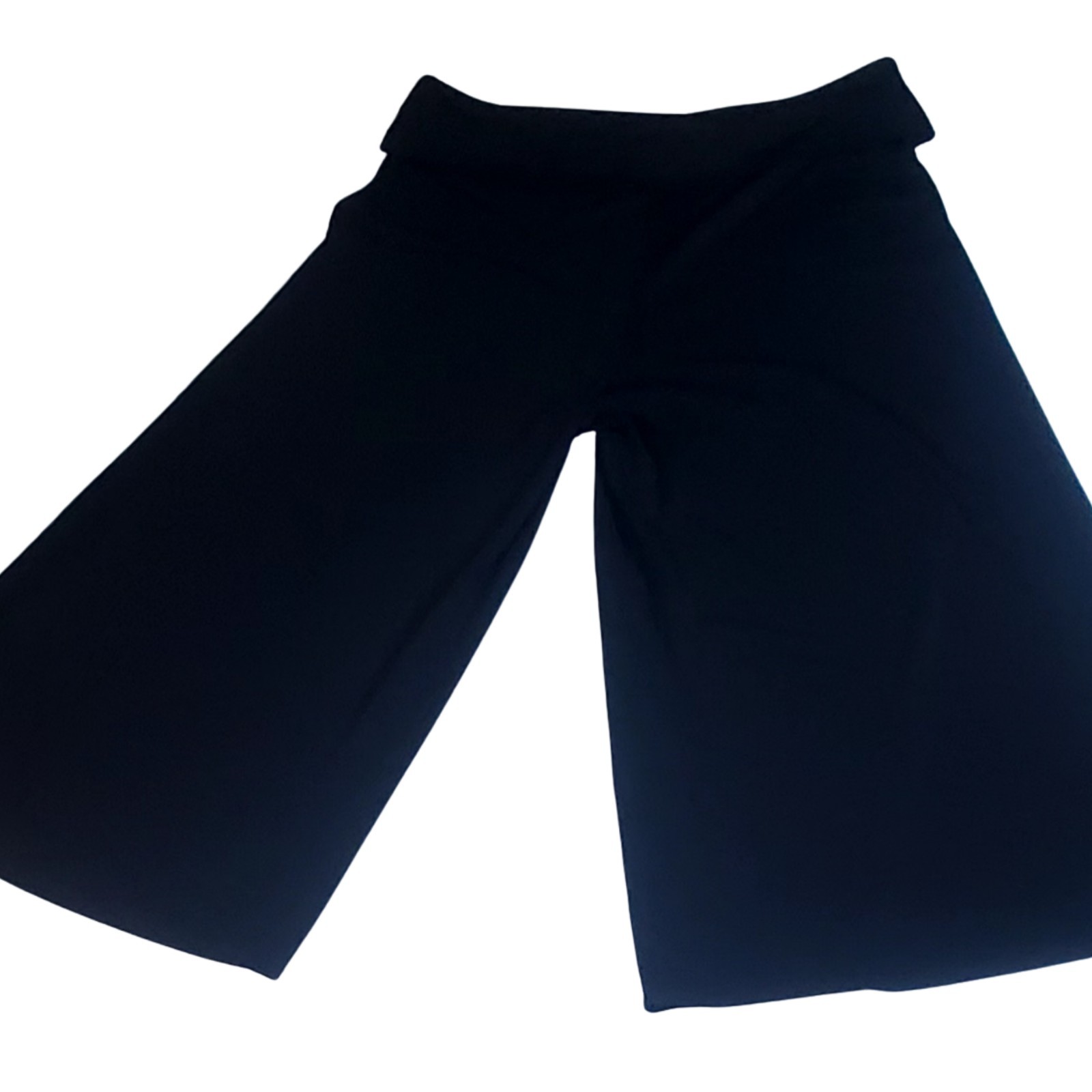 Max Studio Black Wide Leg Crop Pants Size M Pull-On Minimalist Chic Y2K 5709L07M