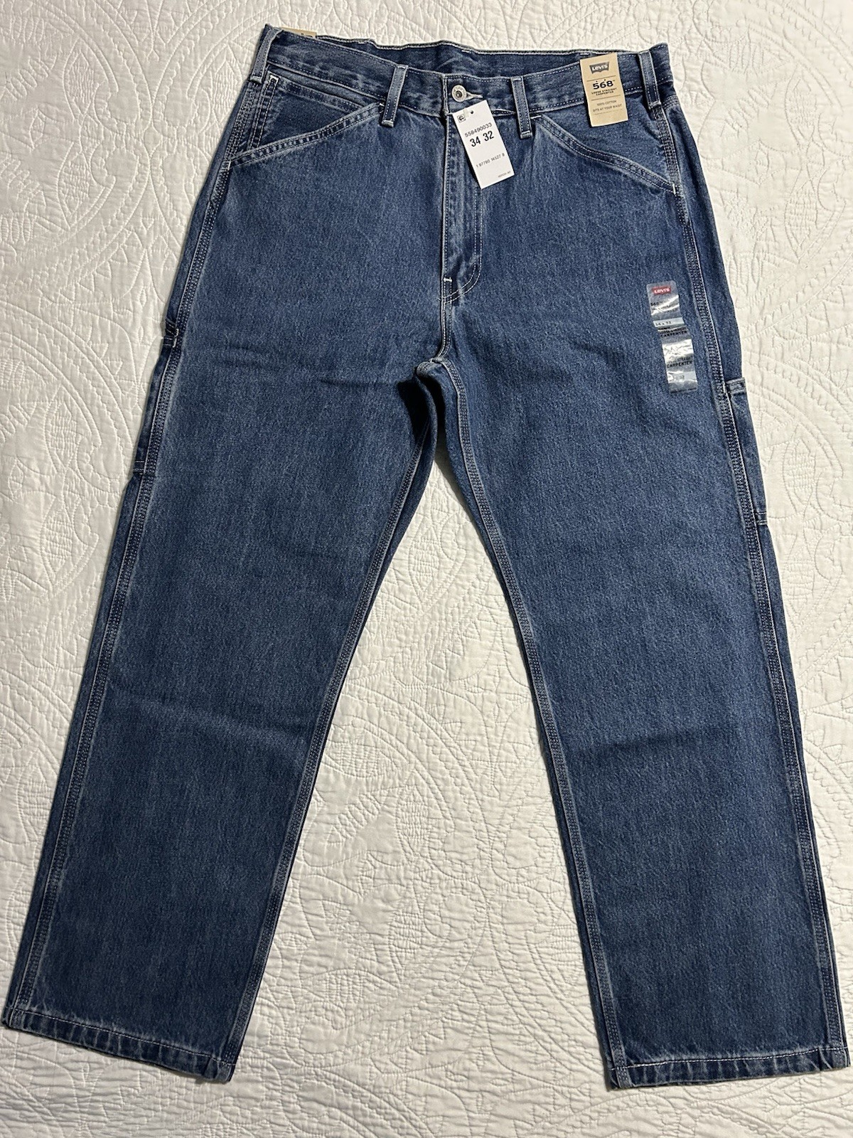 Levi’s Mens 568 Loose Straight Carpenter Jeans 55849-0033 Size 34×32 NWT