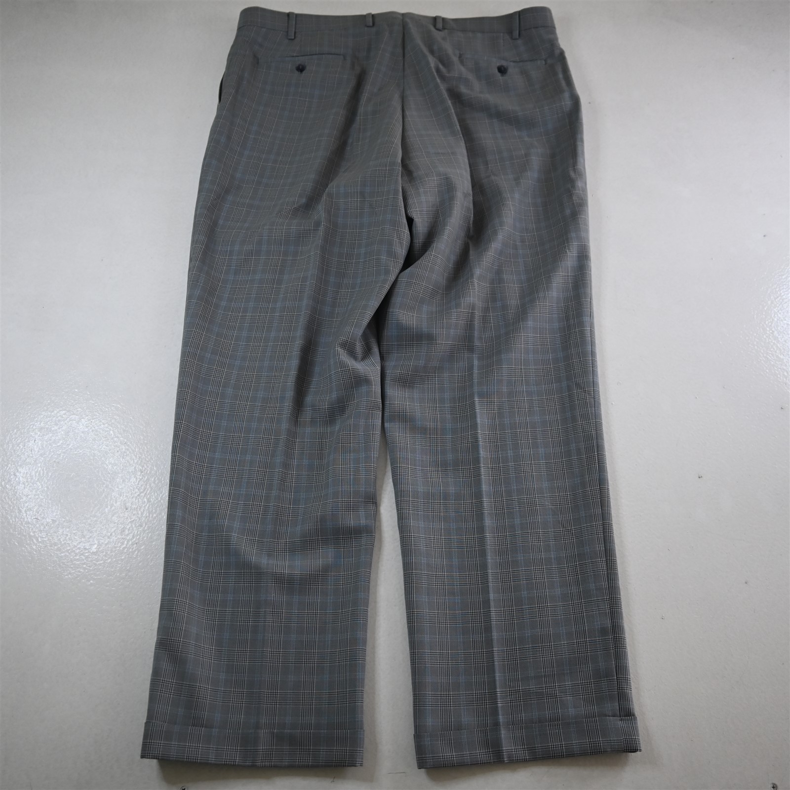 Lineage 46R 40×32 Gray Plaid Double Breasted Mens Jacket Pants Suit