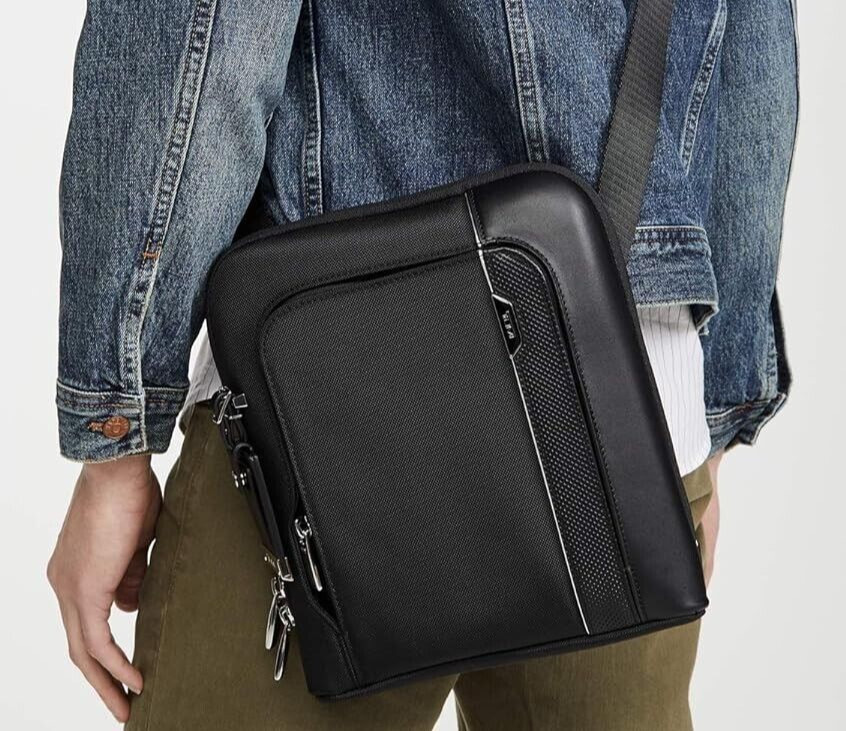 TUMI Arrive Olten Shoulder Bag Sleek Black Cross body Mens Business outlet