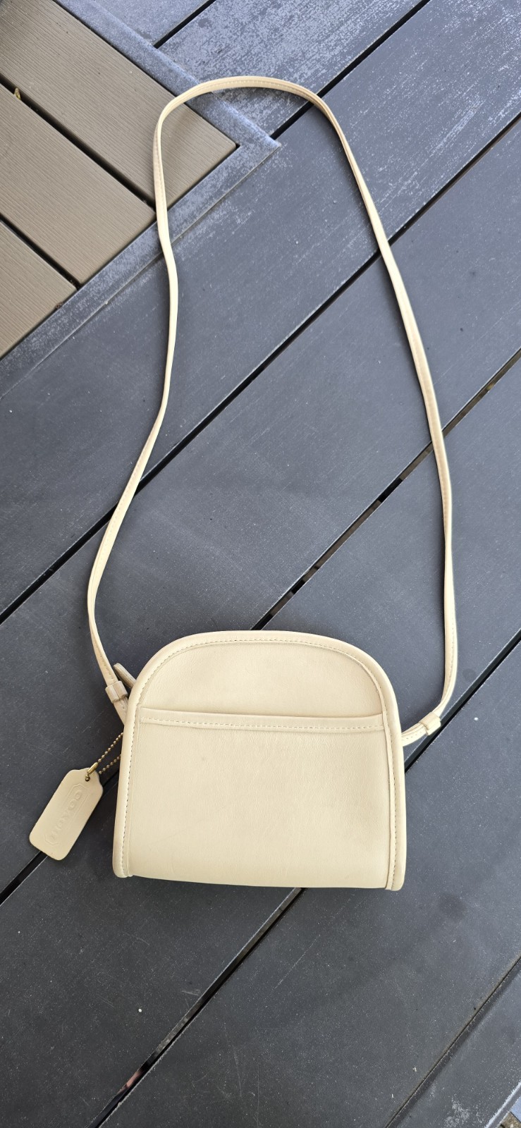 Extremely Rare Made In Costa Rica Coach Abbie 9017 Shoulder Pochette Bone White