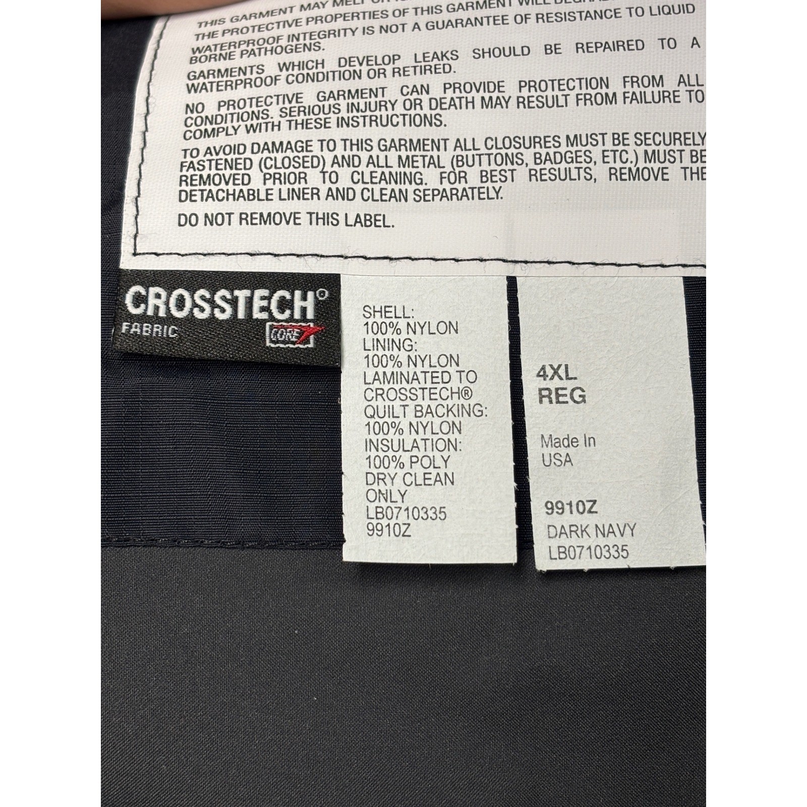 NWT Blauer GTX PLUS 9910Z Waist Length Jacket Dark Navy 4XL REG Made in USA