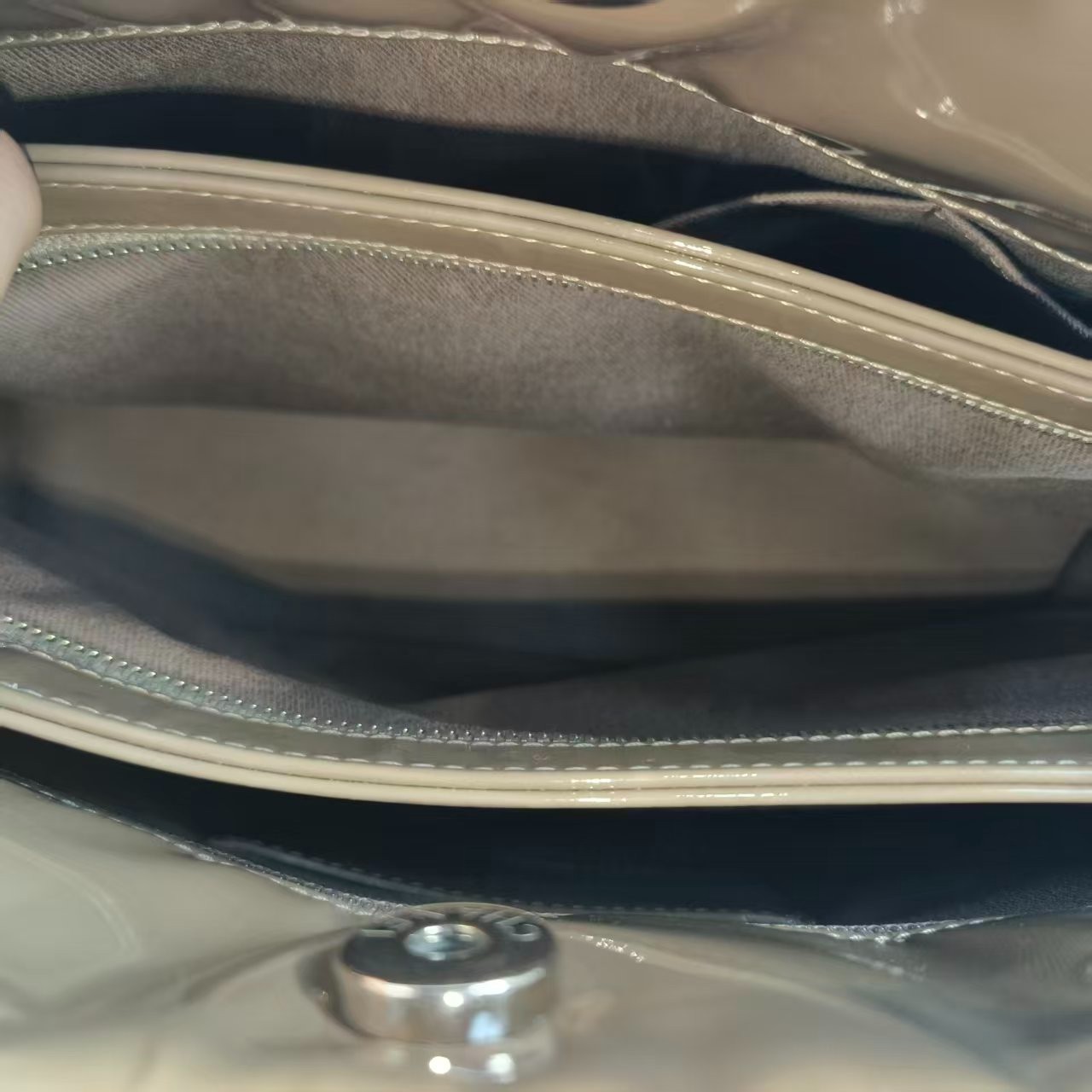 Chanel Jumbo Classic Quilted Patent Leather Shopping Tote Bag