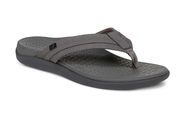 Vionic Men’s Tide II Toe Post Sandal, Charcoal