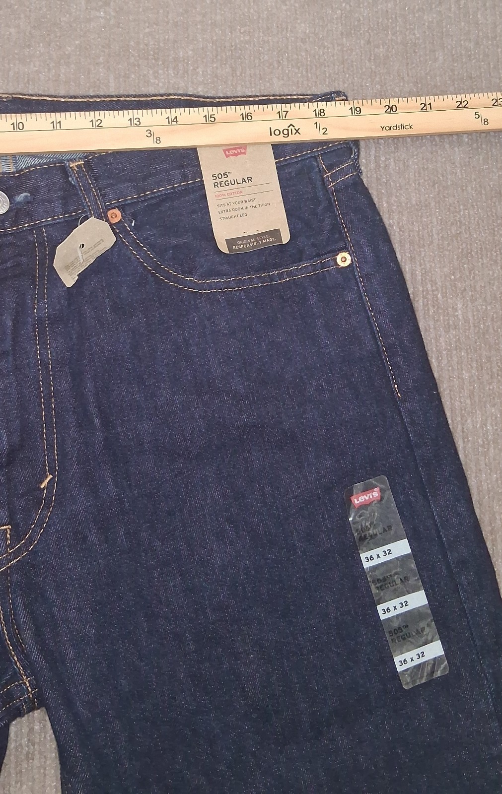 Levi’s NWT Men’s 500 Series 505 Regular Fit Straight Leg Jeans – Dark Wash Blue