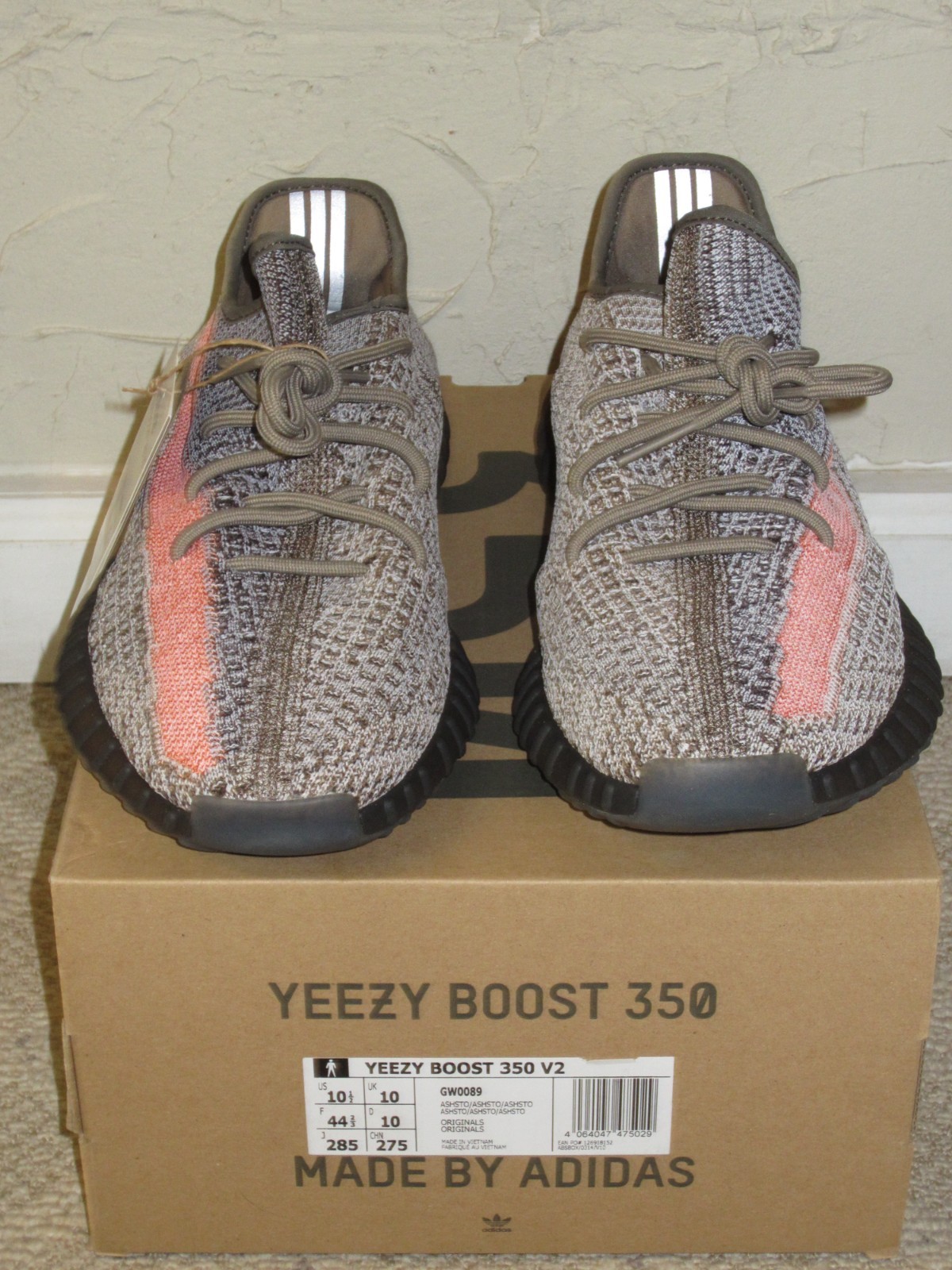 adidas Yeezy Boost 350 V2 Ash Stone Men’s Size 10.5 NEW! GW0089 2021 READ