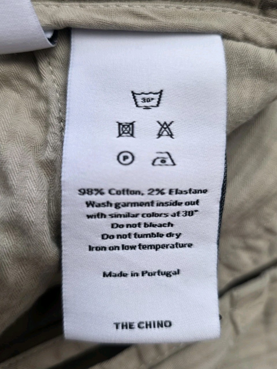Asket The Chino W32 L32 Beige Slim Fit Stretch Cotton Trousers Portugal