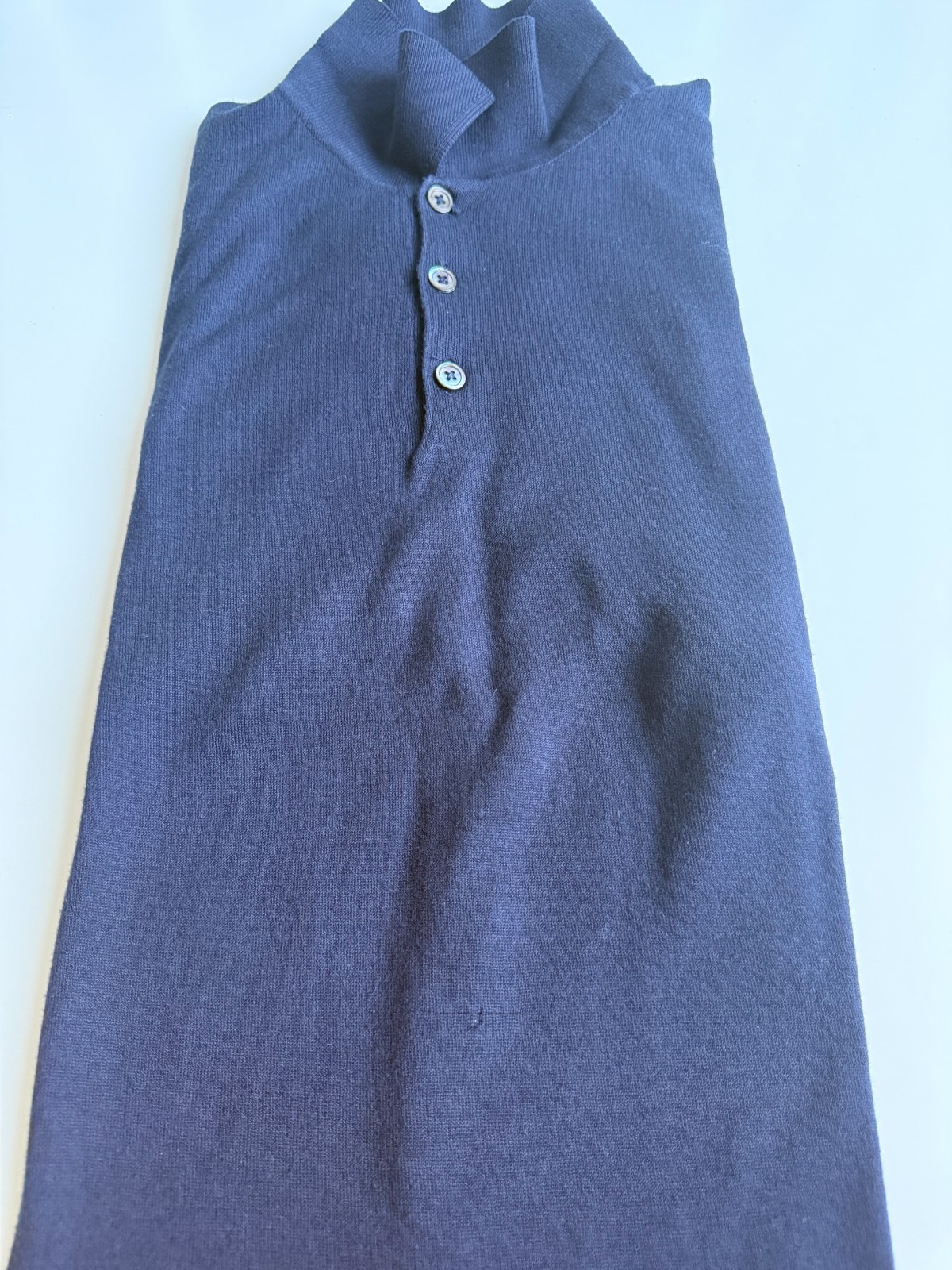 Ralph Lauren Purple Label Men Polo L Navy Blue Luxury Short Sleeve England