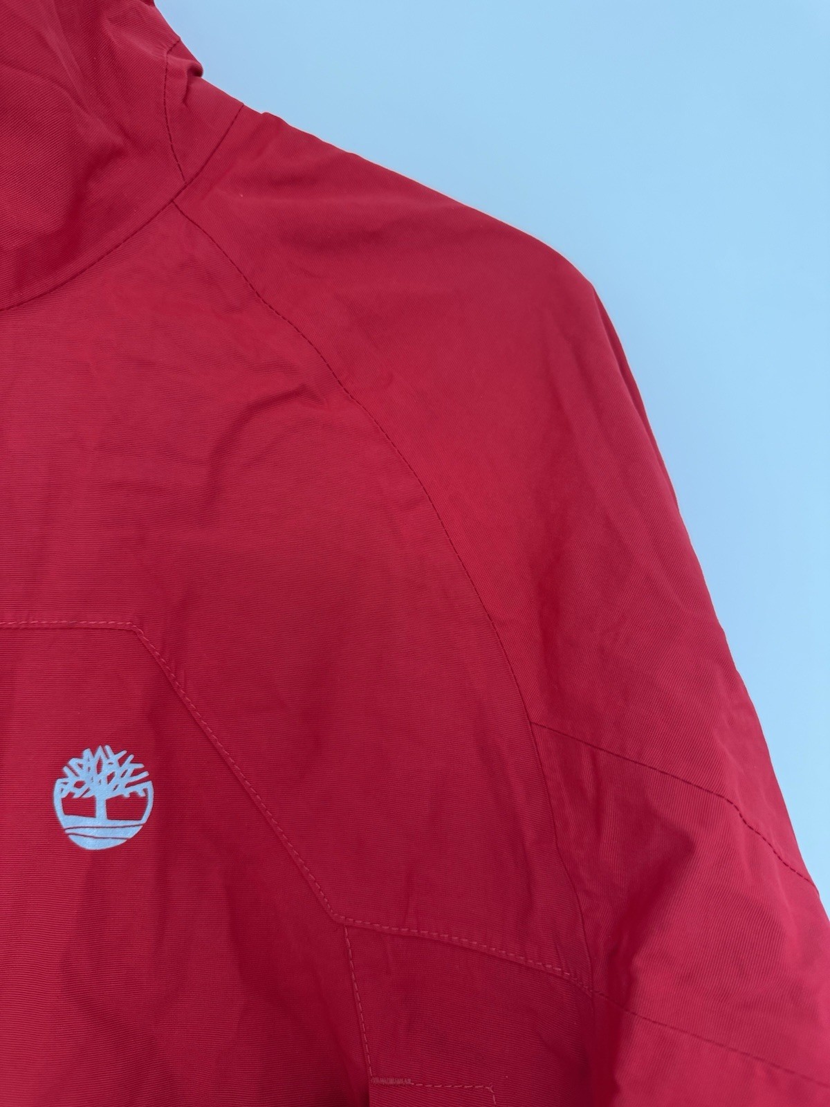 Timberland Mens Waterproof Jacket Small Red Windbreaker Breathable Outdoor Coat