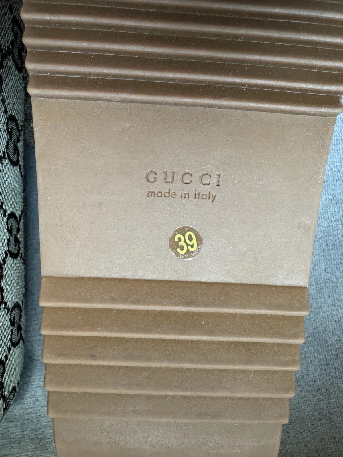 Womens Gucci Angelina Maxi GG Platform Slide Sandals Size 8.5 Or 39