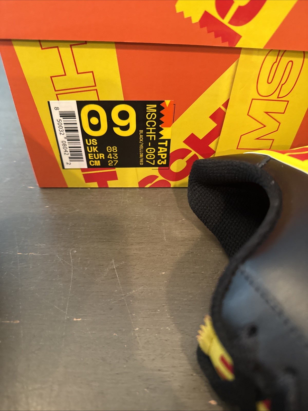 MSCHF Limited Edition TAP3 Black and Yellow Shoes Size 9 Medium