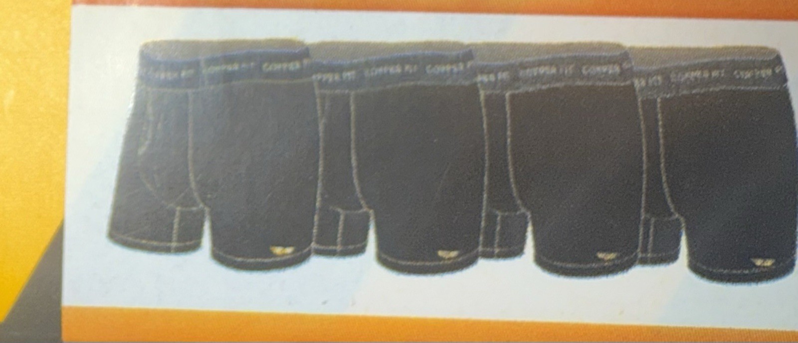 Copper Fit Workgear ~ 4-Pair Mens Boxer Brief Underwear Nylon Blend Black ~ S
