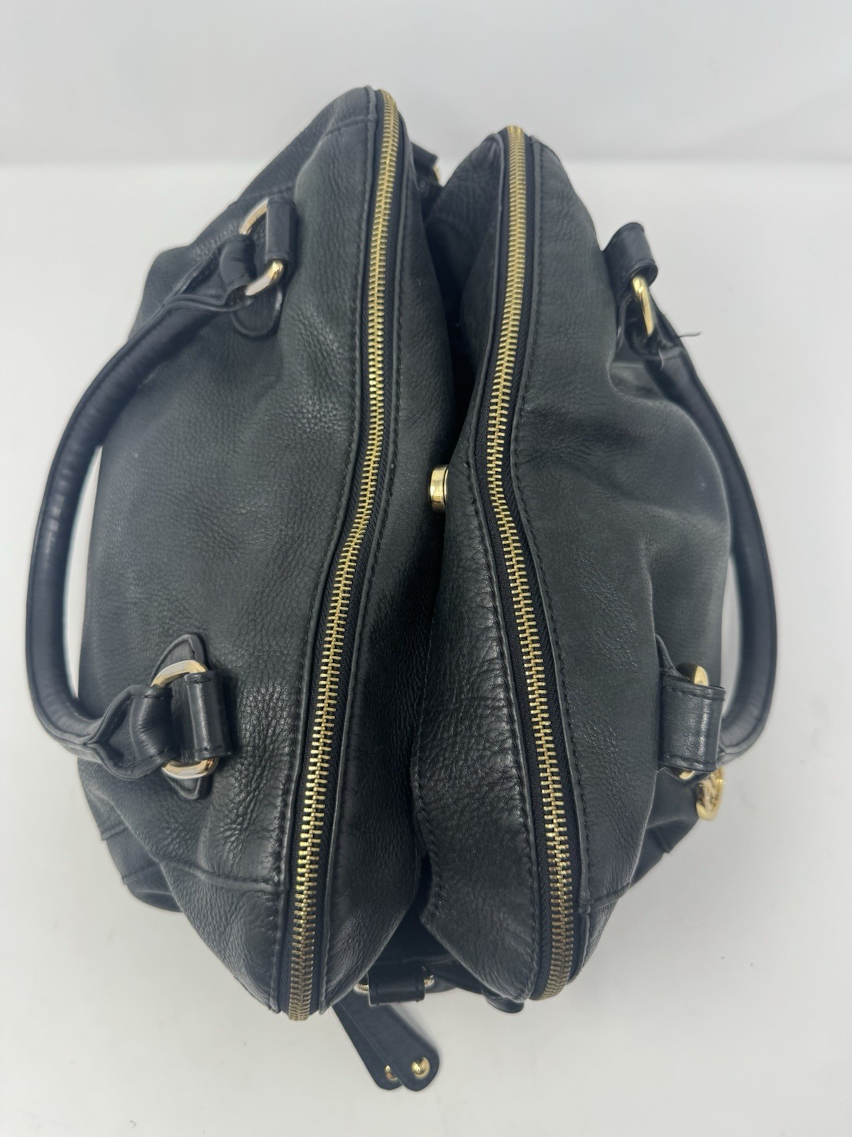 Audrey Brooke Purse black gen leather shoulder bag tote, Some wear As Shown