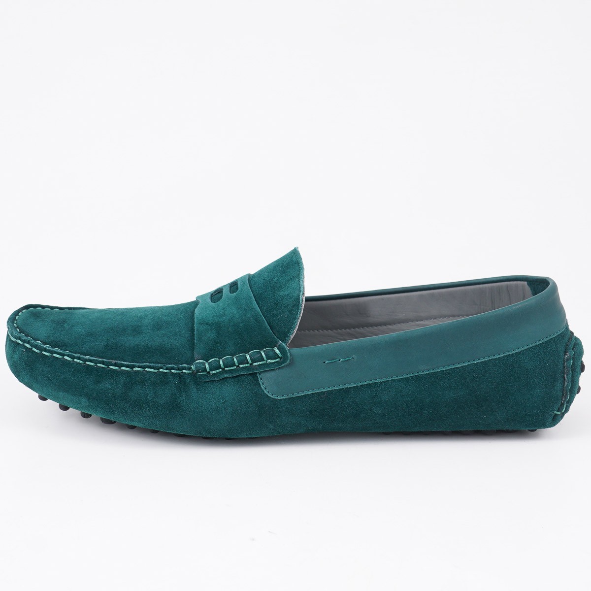 Brett Johnson Emerald Green Calf Suede Driving Moccasins 10.5 (Eu 43.5) Shoes