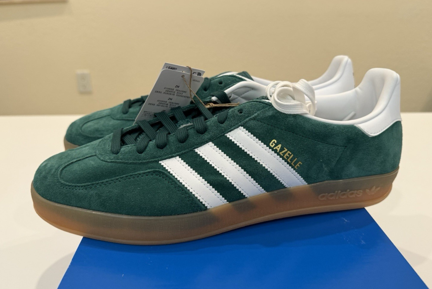 adidas Gazelle Indoor Collegiate Green Gum JI2062 Ship Now Brand New US Men Sz