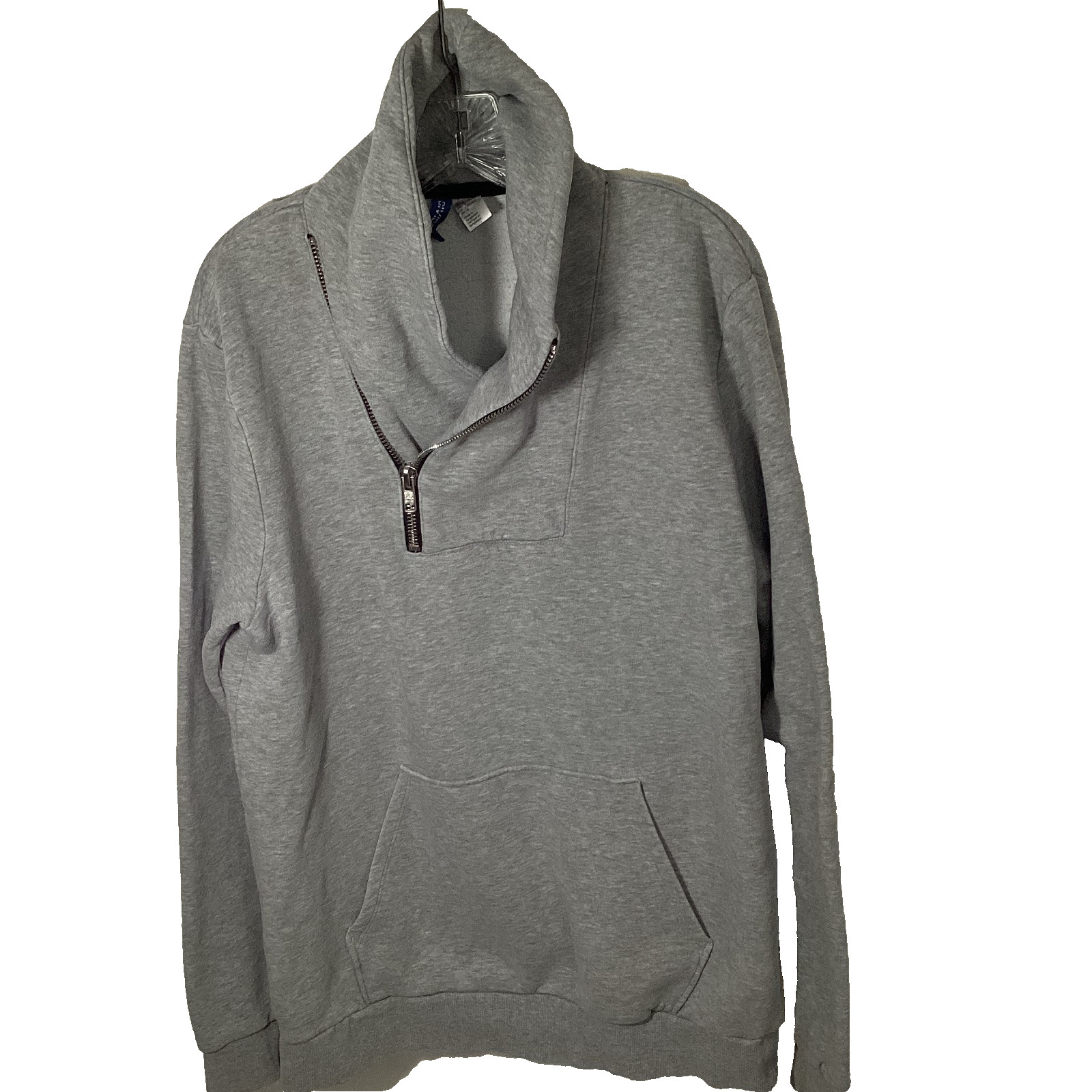 H&M Divided Gray Men’s Funnel Neck Pullover Sweatshirt, size Large