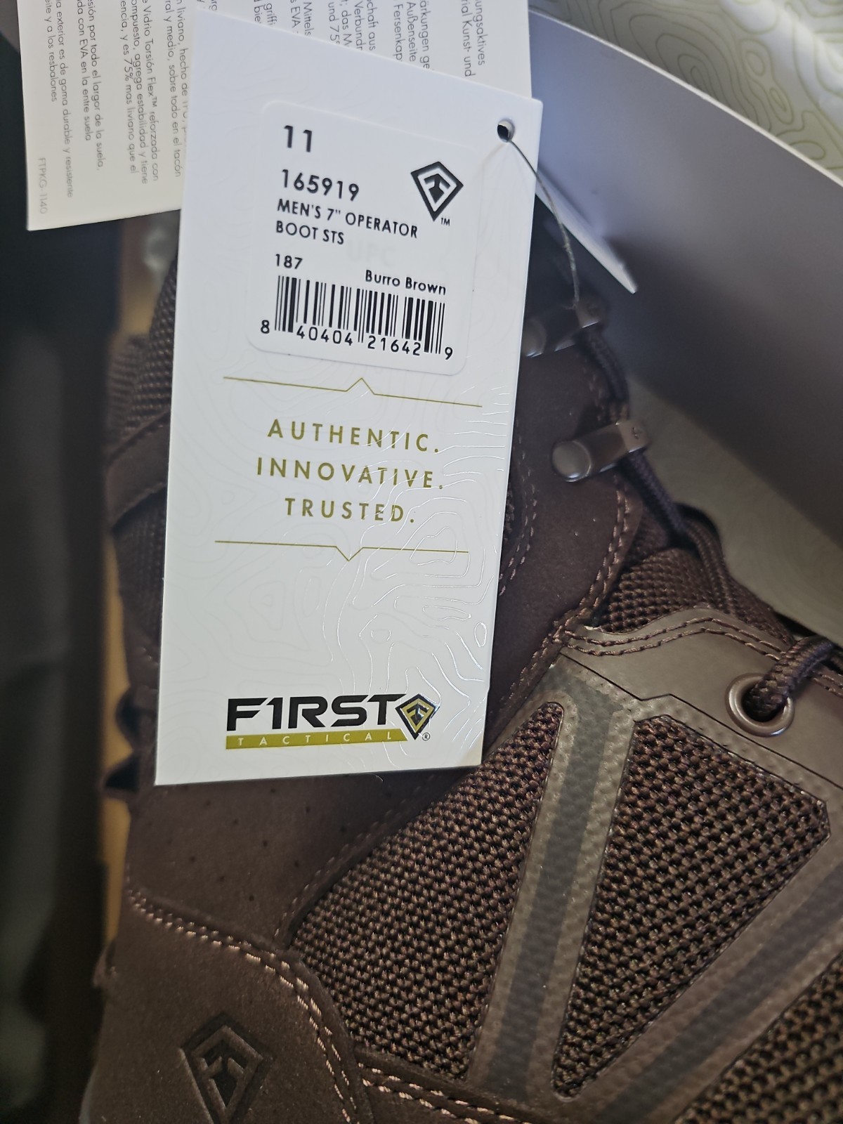 FIRST TACTICAL | Black Men 7 Operator Boots Sts | Size 10.5