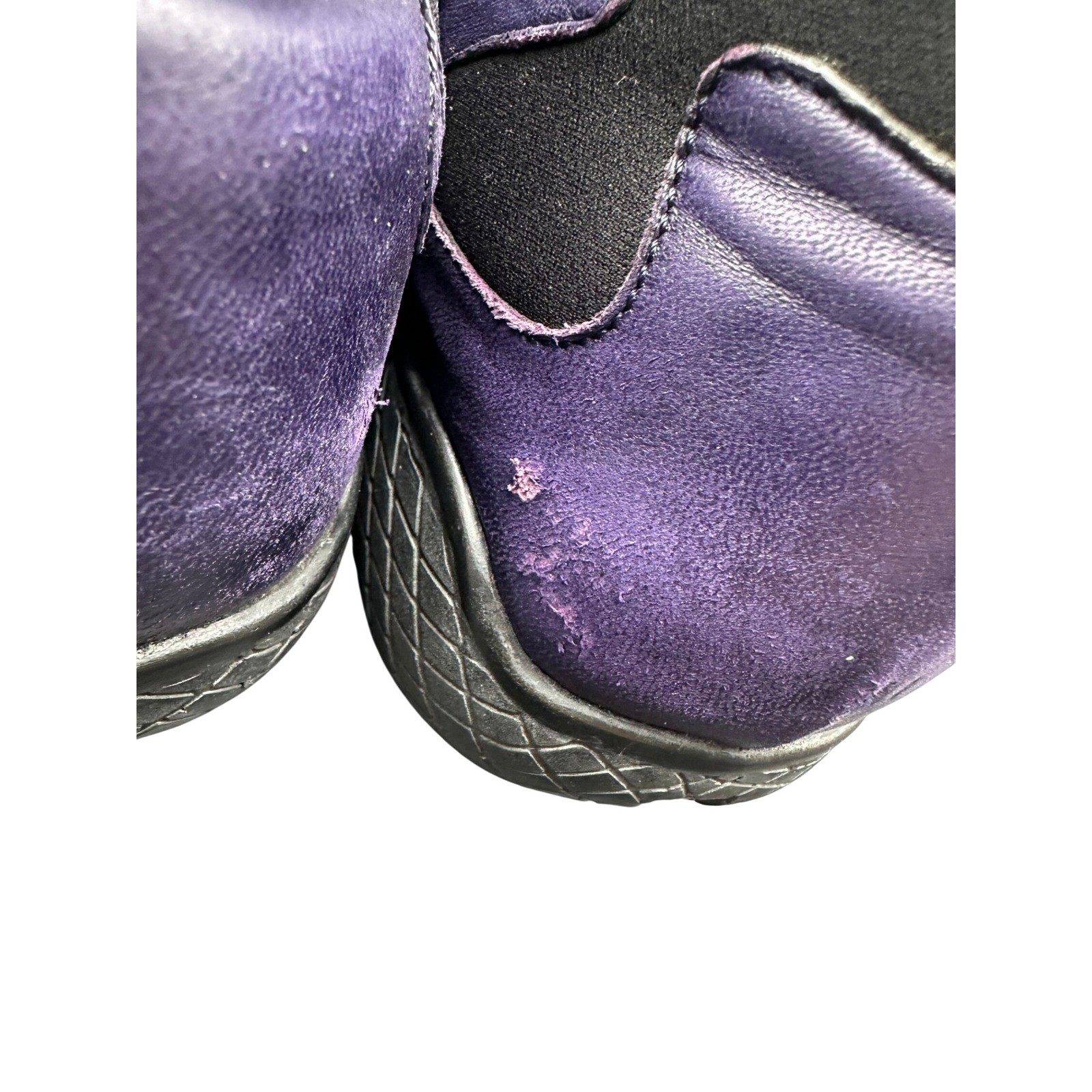 Vintage 2002 Prada Linea Rossa Purple Leather Sneakers Toggle Lace Womens 39 KC