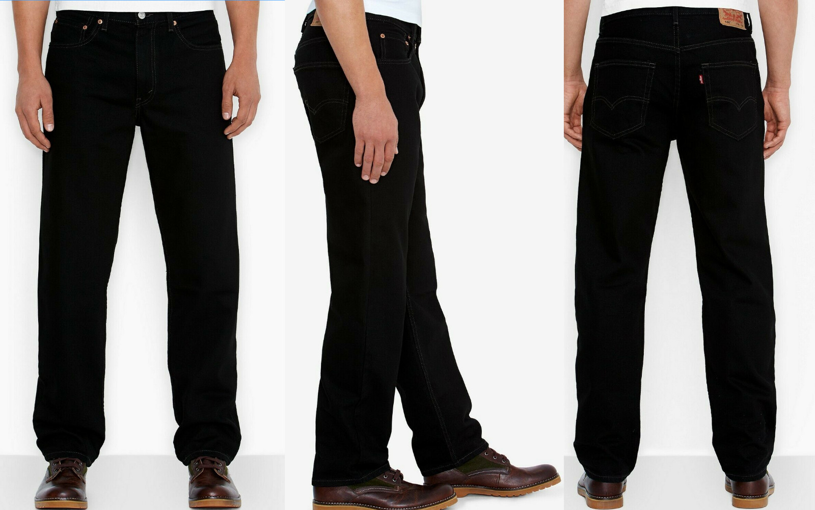 Levis 550 Relaxed Fit Mens Jeans 32,34,36,38,40,42 Black Levi #0260 100% Cotton