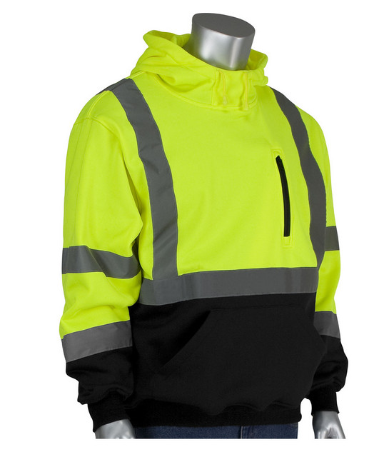 Hi-Vis Hooded Sweatshirt Class 3 Type R – PIP #323-1350B – Size Medium