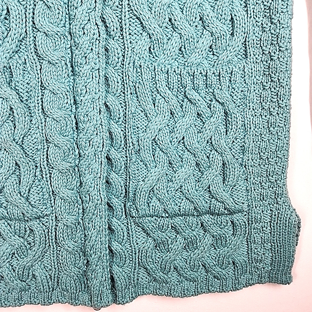 Aran Crafts Merino Wool Cable Knit Cardigan Coat Womens S Zip Fisherman Ireland