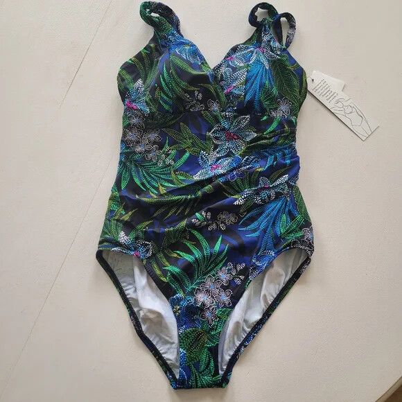New! Slimming Tummy Control 1pc Tropical Swimsuit ~ RETAILS $70