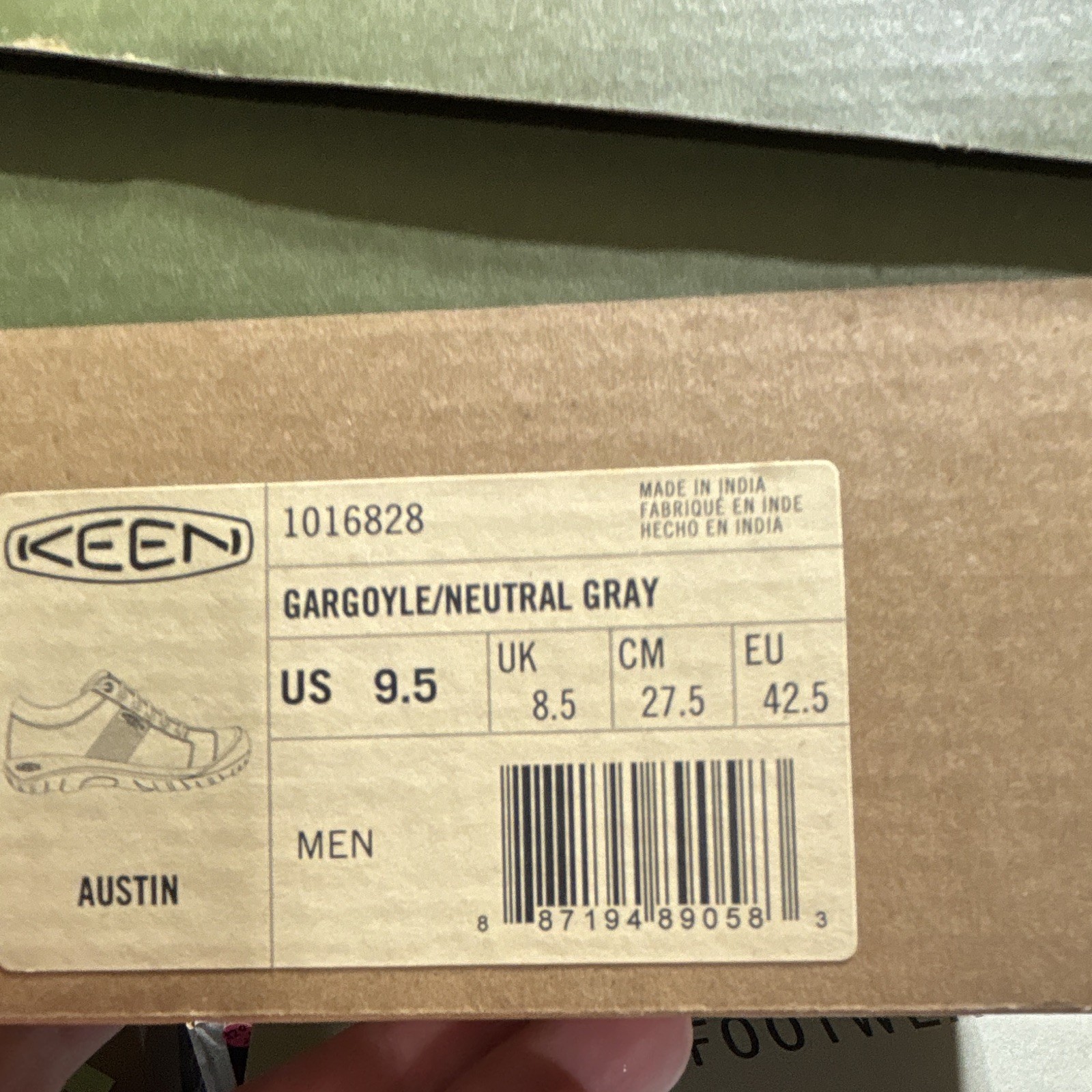 KEEN Austin Men’s Gray Bullhide Leather Lace-Up Sneakers US 9.5 MPN 1016828