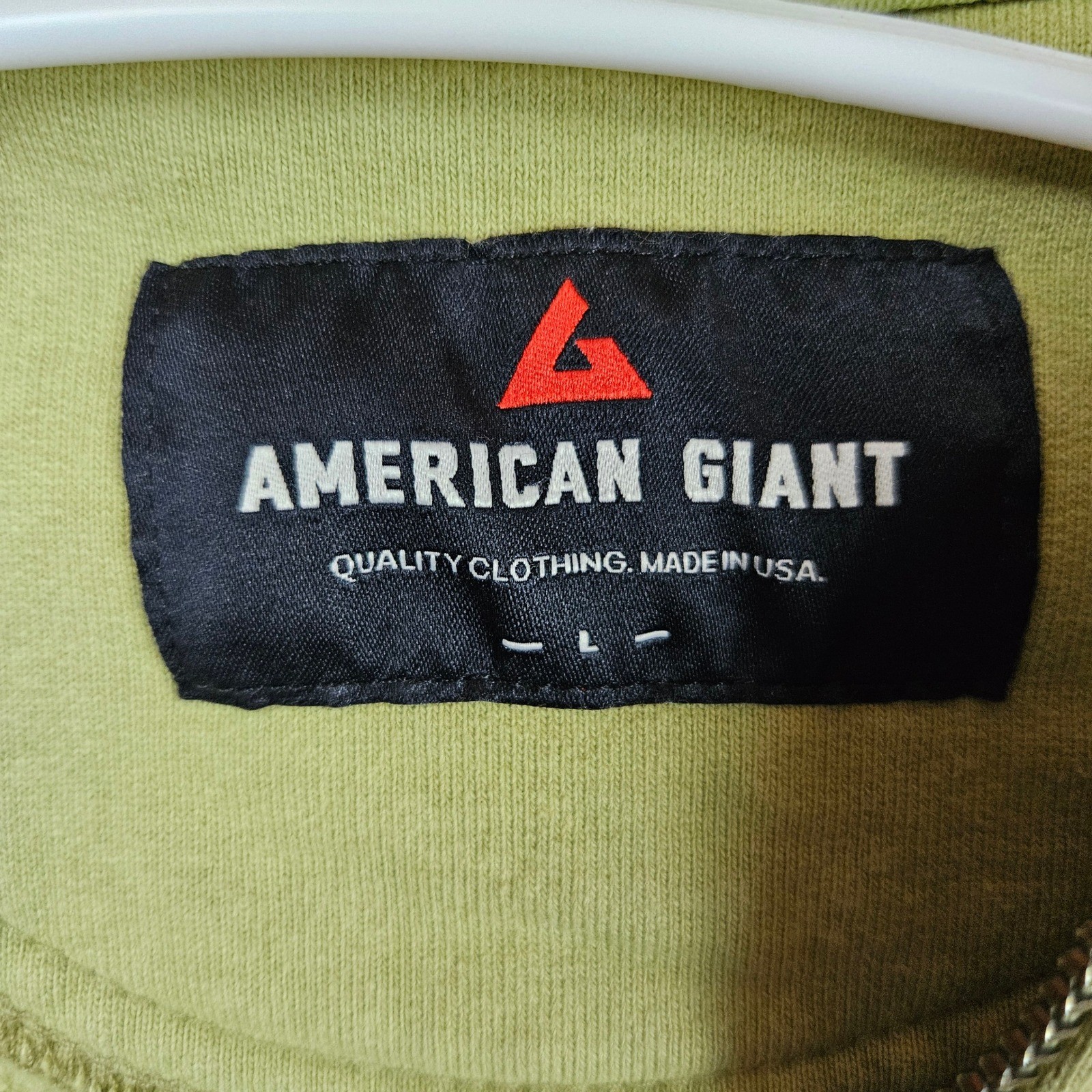 American Giant Mens Classic Full Zip Hoodie Green Large Made in USA
