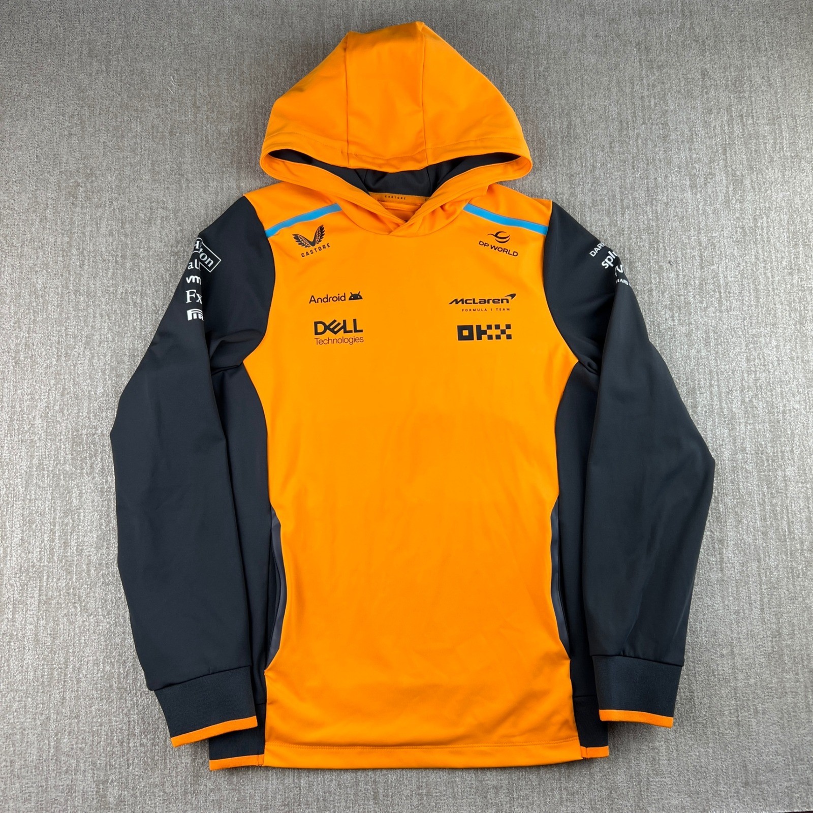 Castore McLaren F1 Team Hoodie Kids YXL Orange Grey Racing Pullover
