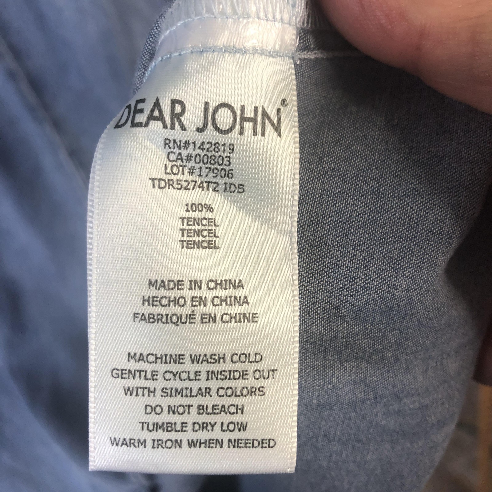 Dear John Denim Dress Womens Medium Tencel Chambray Blue Western Boho Casual